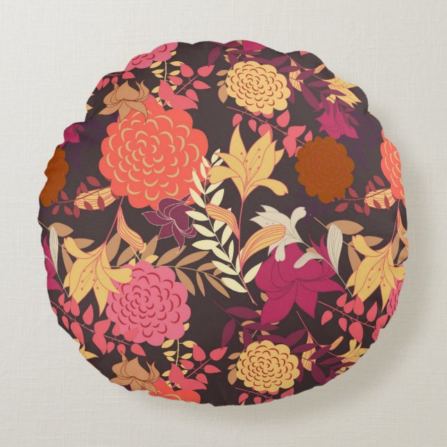 Floral background 2 round pillow (Front)