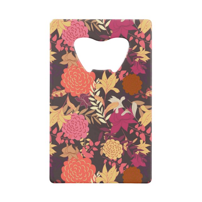 Floral background 2 wallet bottle opener (Front)
