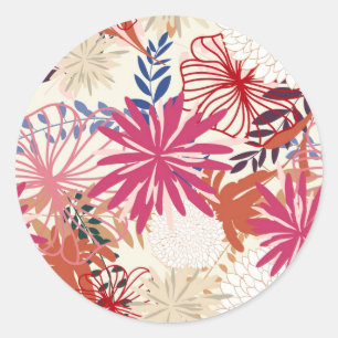 Floral background 3 classic round sticker