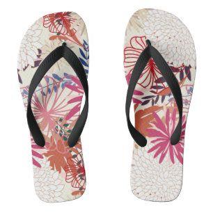 Floral background 3 flip flops
