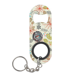 Floral background 3 mini bottle opener