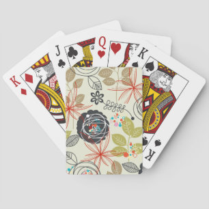 Floral background 3 playing cards