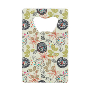 Floral background 3 wallet bottle opener