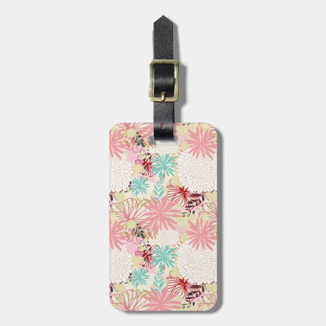 Floral background 4 luggage tag (Front Vertical)