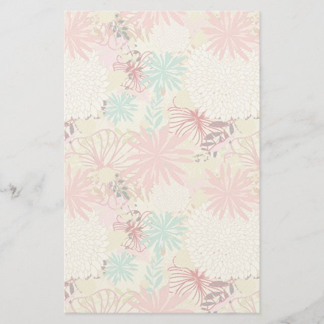 Floral background 4 stationery (Front)