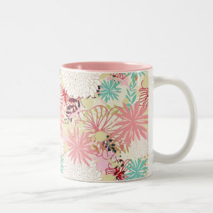 Floral background 4 Two-Tone coffee mug