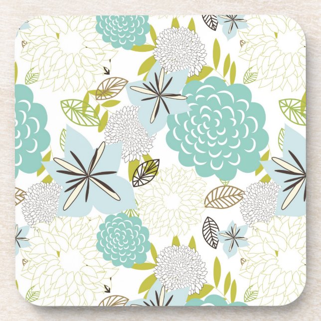 Floral background 5 coaster (Front)