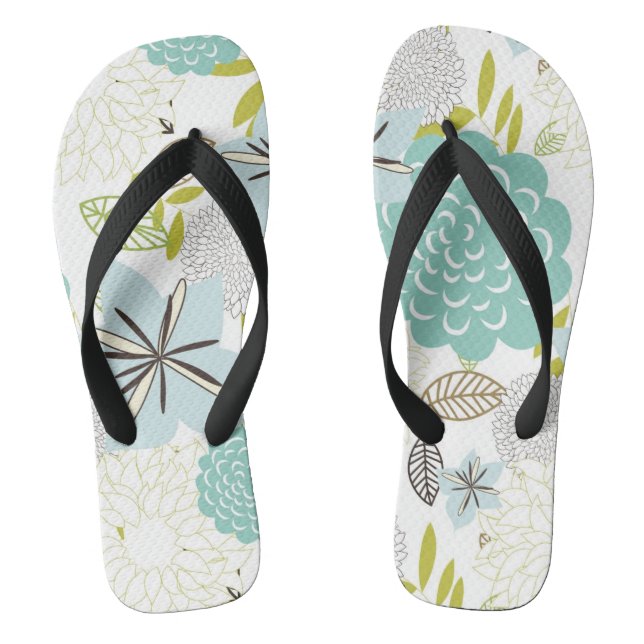 Floral background 5 flip flops (Footbed)