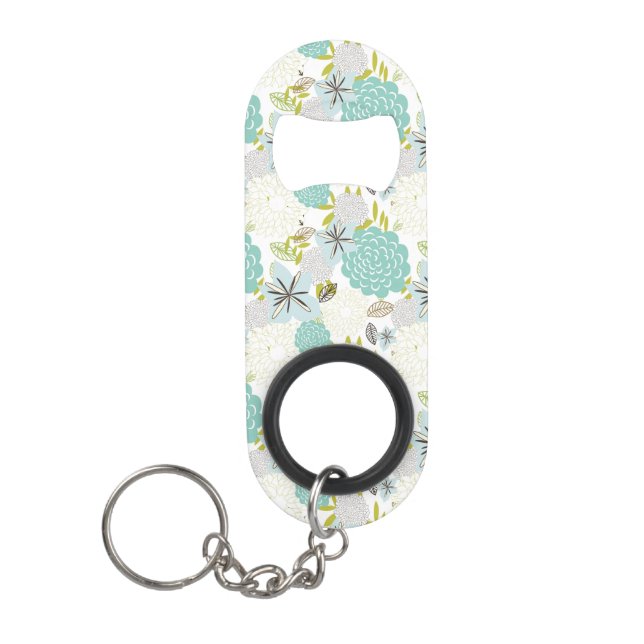 Floral background 5 keychain bottle opener (Front)