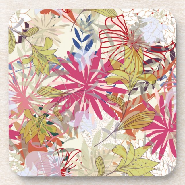 Floral background 6 coaster (Front)