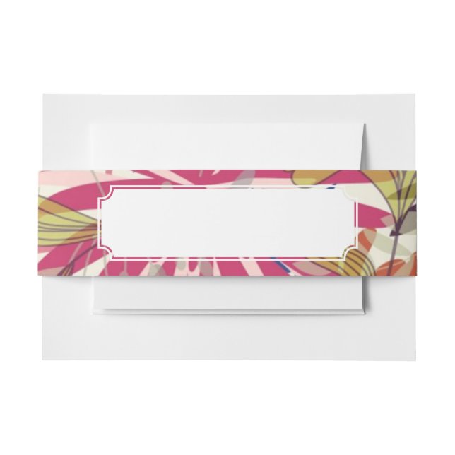 Floral background 6 invitation belly band (Front Example)