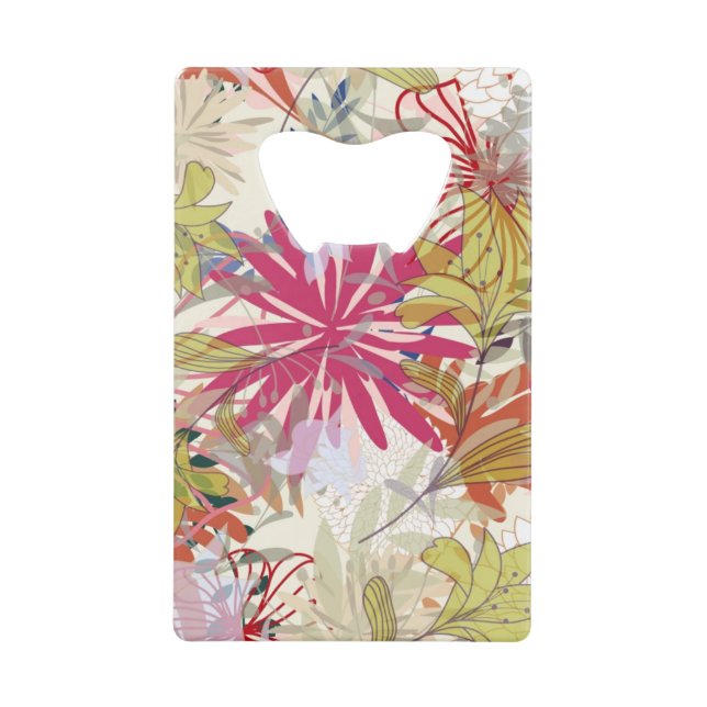 Floral background 6 wallet bottle opener (Front)