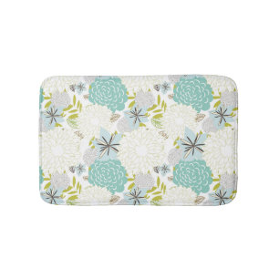 Floral background bath mat