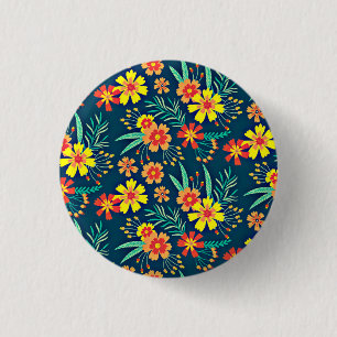 Floral Background Beautiful Design-46566 1 Inch Round Button