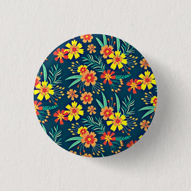 Floral Background Beautiful Design-46566 1 Inch Round Button (Front)