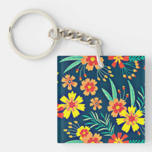 Floral Background Beautiful Design-46566 Keychain