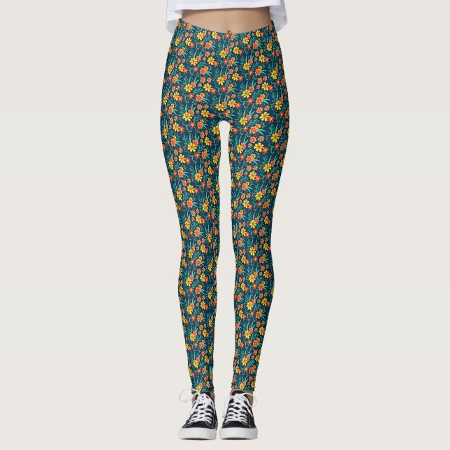 Floral Background Beautiful Design-46566 Leggings (Front)