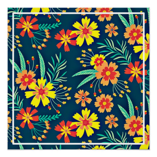 Floral Background Beautiful Design-46566 Poster (Front)