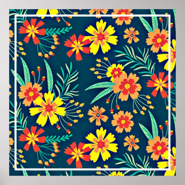 Floral Background Beautiful Design-46566 Poster (Front)