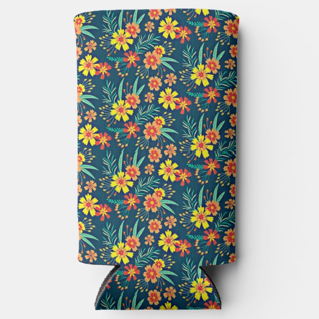 Floral Background Beautiful Design-46566 Seltzer Can Cooler (Front)