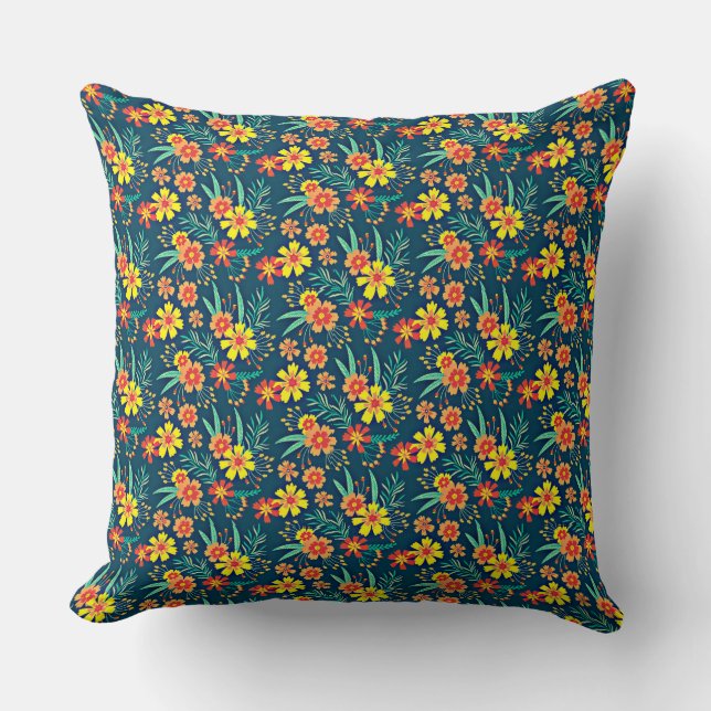 Floral Background Beautiful Design-46566 Throw Pillow (Front)