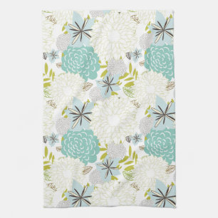 Floral background kitchen towel
