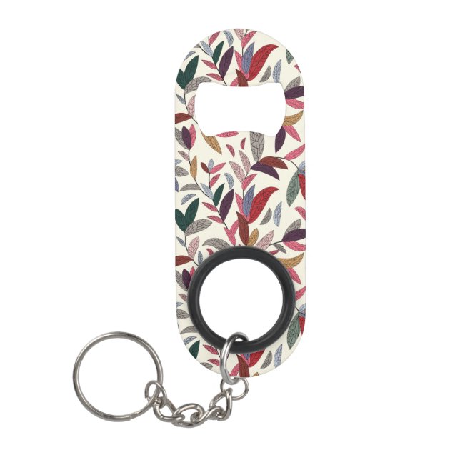 Floral background mini bottle opener (Front)