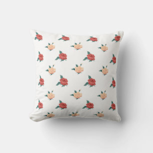 Floral background of roses blossoms throw pillow
