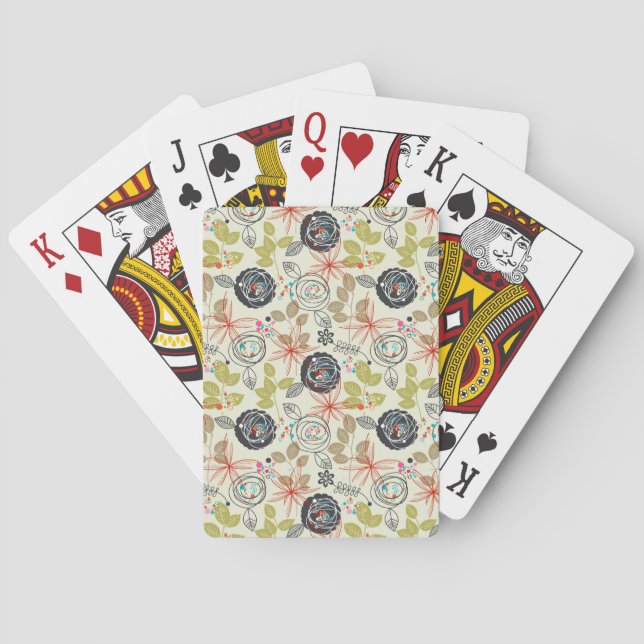 Floral background playing cards (Back)