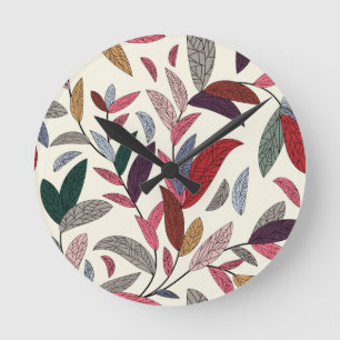 Floral background round clock