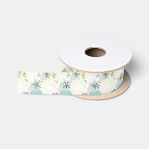 Floral background satin ribbon