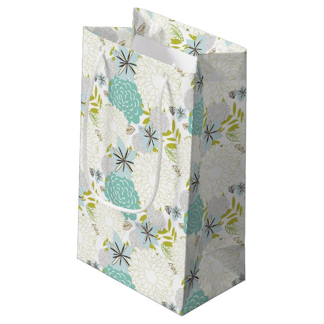 Floral background small gift bag (Back Angled)