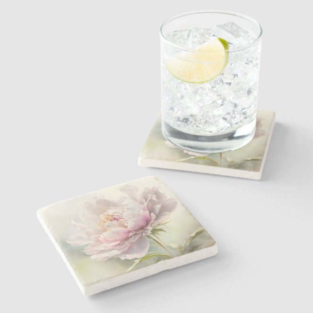 Floral background. Spring blossom Stone Coaster (Side)