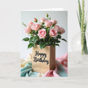 Floral Bag Birthday Card