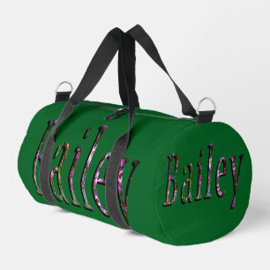 Floral Bailey Name, Duffle Bag