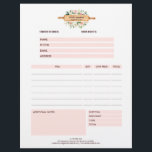 Floral Bakery Rolling Pin Patisserie Order Form Flyer<br><div class="desc">A simple modern order form design with a watercolor rolling pin illustration  pink and white roses and green leaves.
Easy to customize: use the template to add your name and contact.
Perfect professional look for your bakery services,  catering,  restaurant,  cake designer,  pastry chef,  personal chef and more.</div>