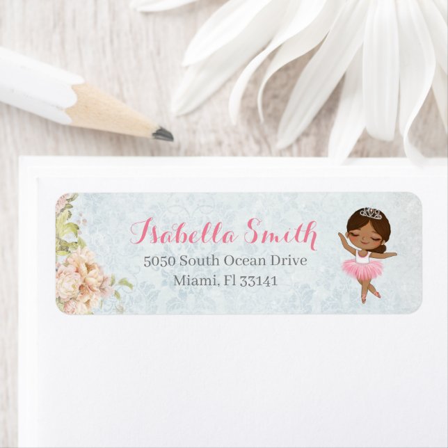 Floral Ballerina Adresse de retour (En situation)