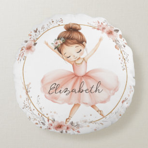 Floral Ballerina Round Pillow