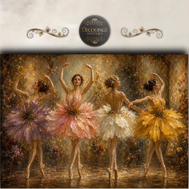 Floral Ballet Quartet Decoupage Tissue Paper (Floral Ballet Quartet Decoupage Tissue Paper)