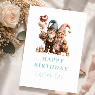 Floral Balloons & Cottagecore Birthday Card