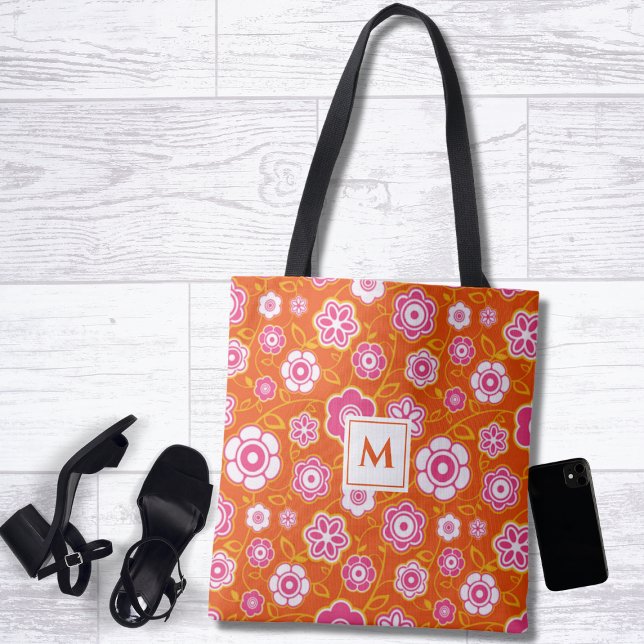 Floral Bandana Print Monogram Tote Bag (Creator Uploaded)