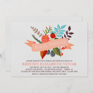 Floral Banner Bridal Shower Invitation