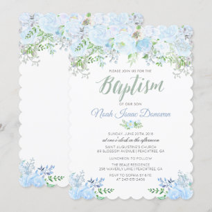 Floral Baptism Invitation