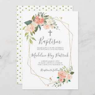 Floral Baptism Invitation