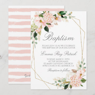 Floral Baptism Invitation
