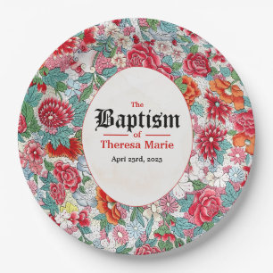 Floral Baptism Paper Plates