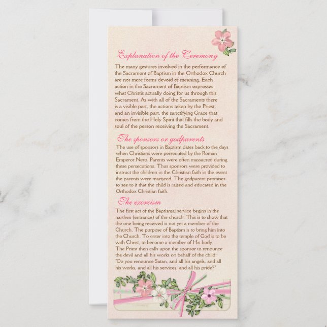 Floral Baptismal Programme 2/5 (Devant)