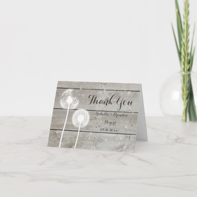 Floral Barn Board Thank You Card (Front)