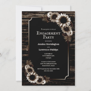 Floral Barn Wood Engagement Party Invitation