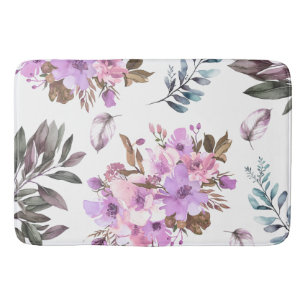 Floral bath mat